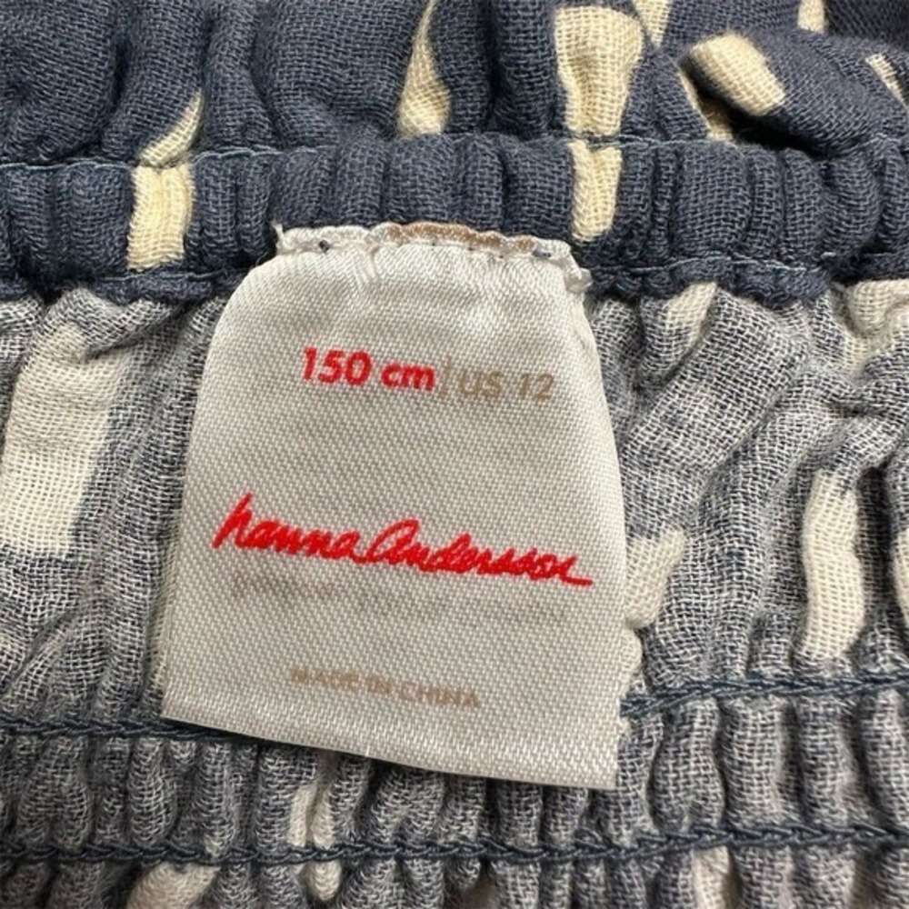 Hanna Andersson Girls Smocked Twirl Dress Navy/White Size 12 - Picture 6 of 6
